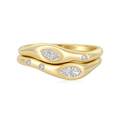 Diamond Double Marquise Flush Double Wave Ring