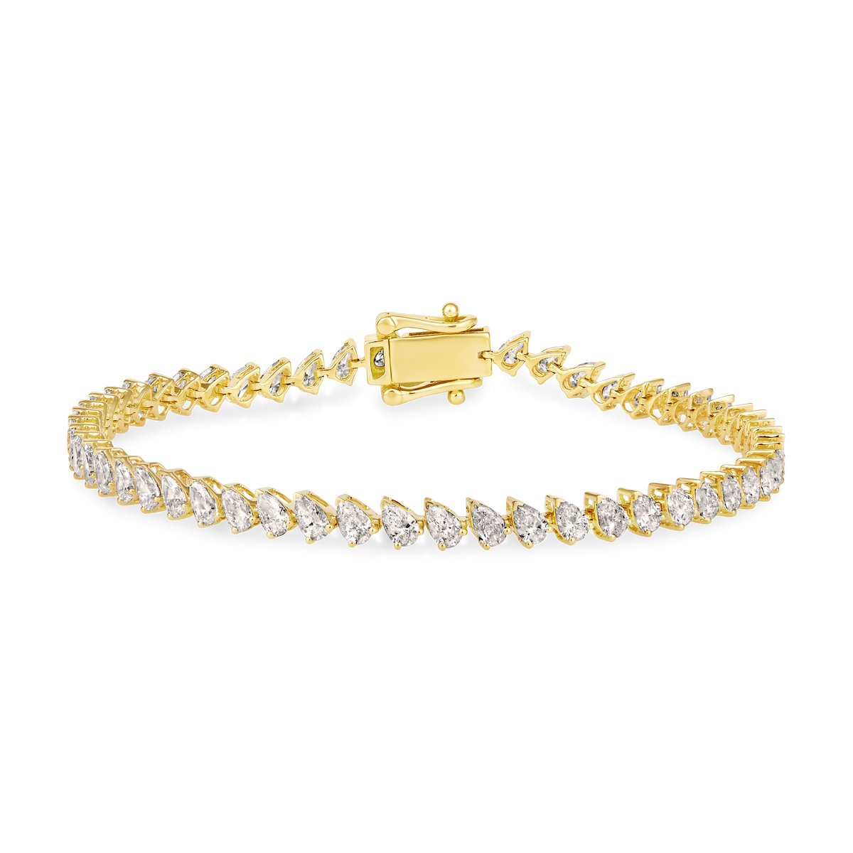 Diamond Angled Pear Tennis Bracelet