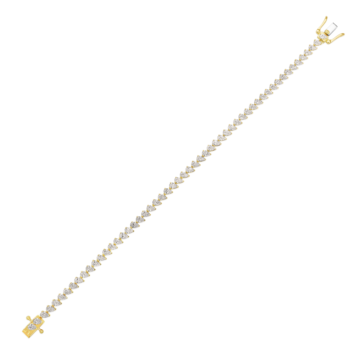 Diamond Angled Pear Tennis Bracelet