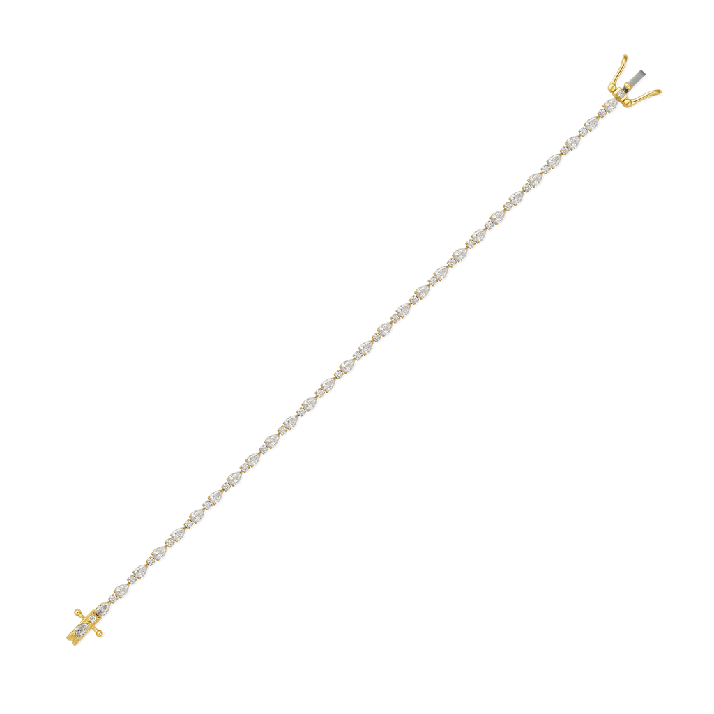 Diamond Alternating East West Pear Tennis Bracelet