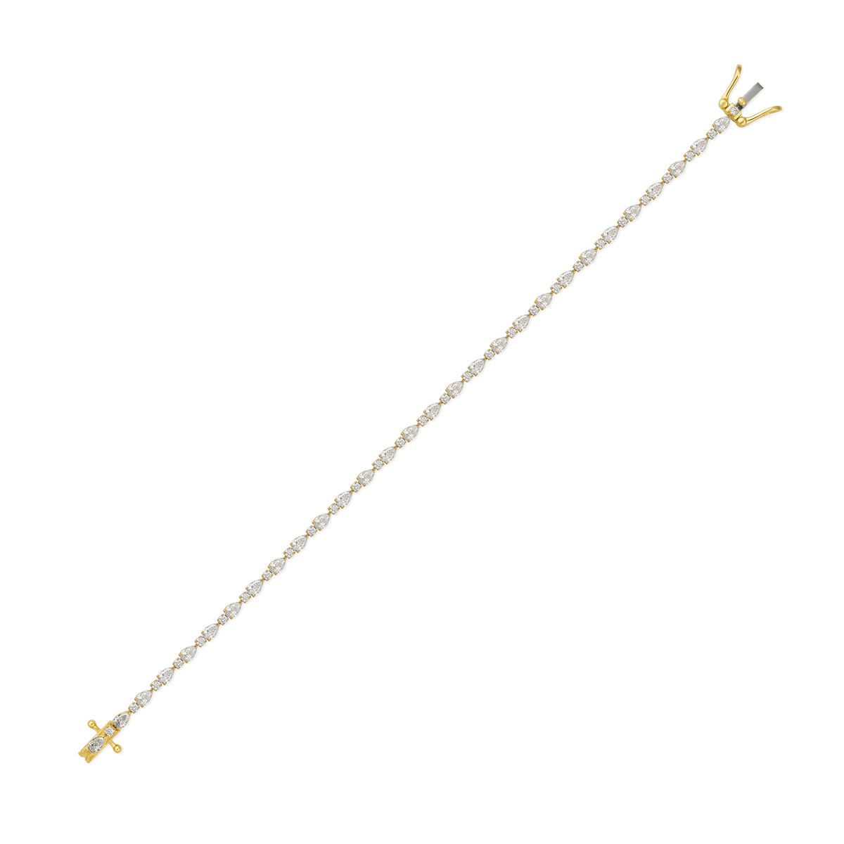 Diamond Alternating East West Pear Tennis Bracelet