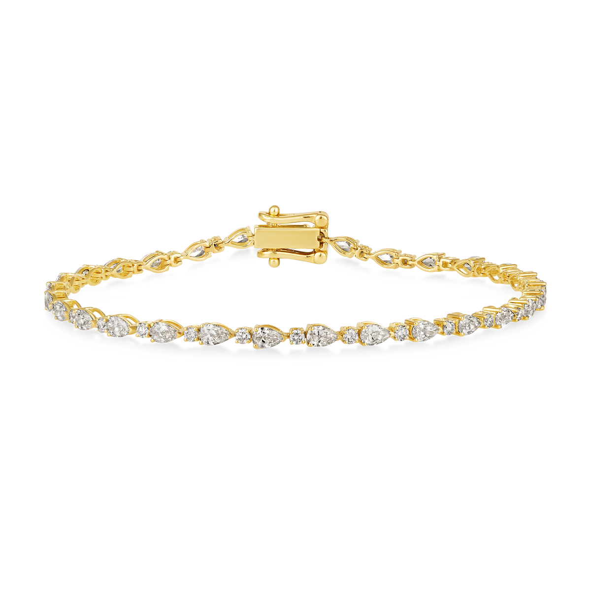Diamond Alternating East West Pear Tennis Bracelet