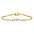 Diamond Emerald Baguette Bezel Tennis Bracelet