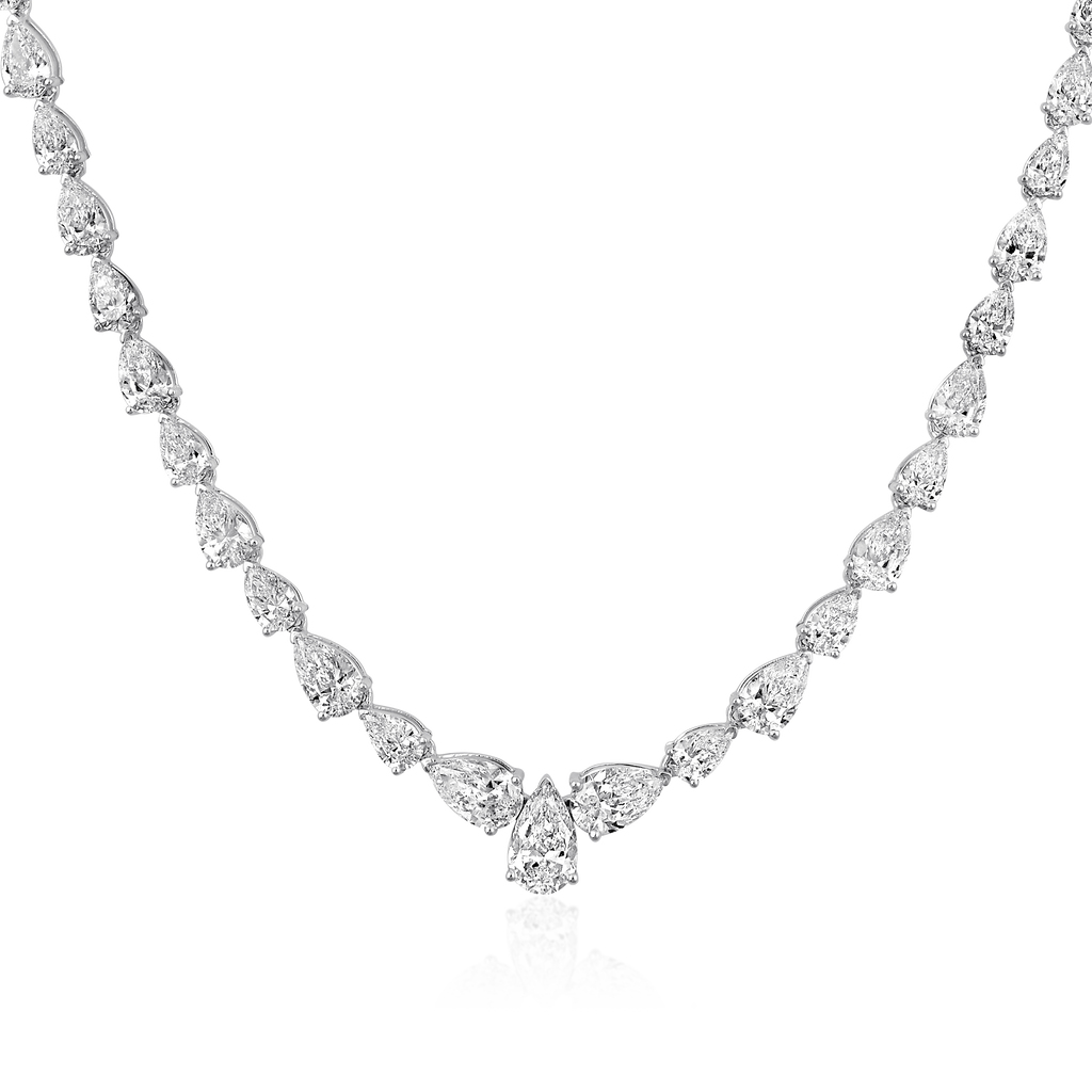 Diamond Pear Tennis Necklace