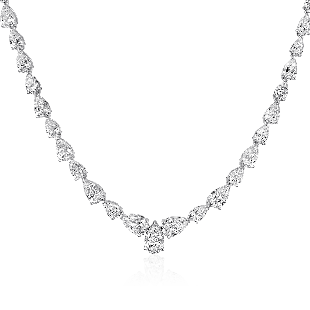 Diamond Pear Tennis Necklace