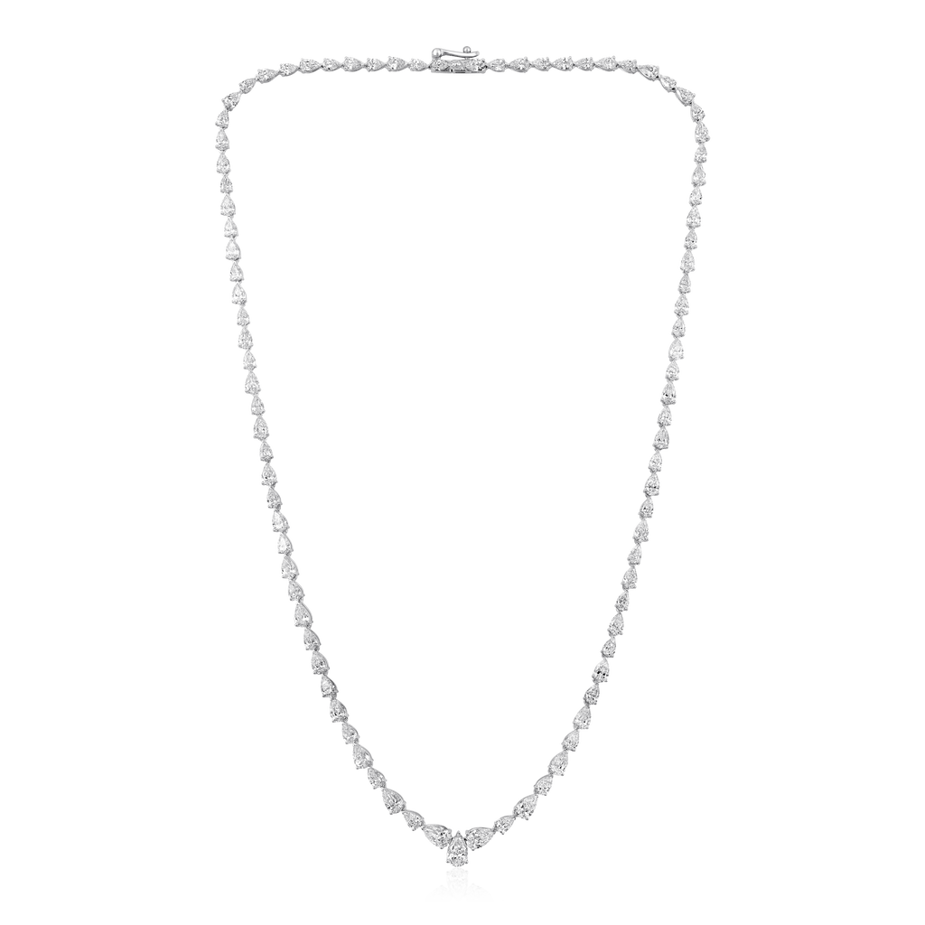 Diamond Pear Tennis Necklace