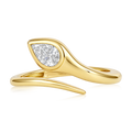 Diamond Pear Bezel Snake Wrap Ring