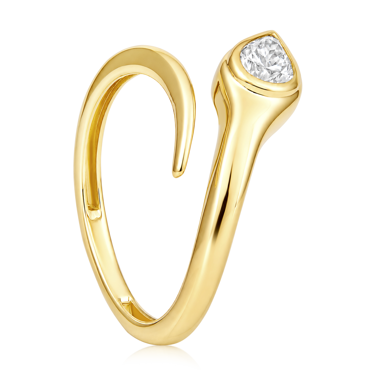 Diamond Pear Bezel Snake Wrap Ring