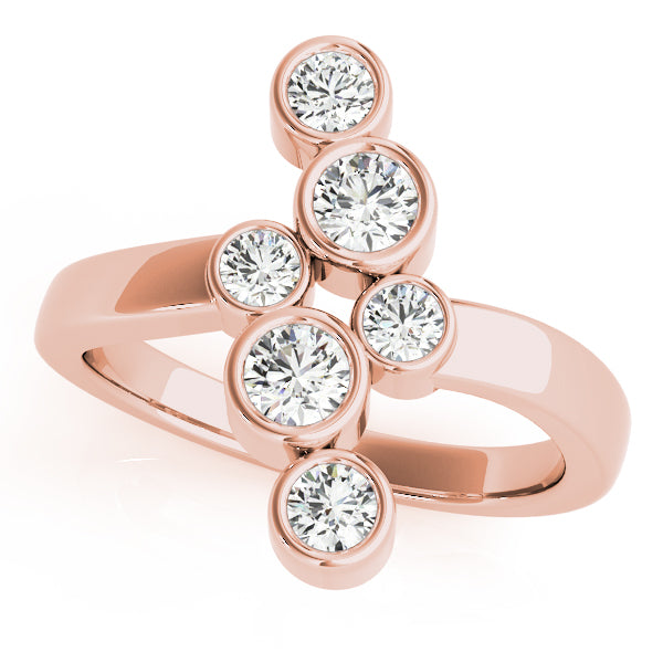 14K Rose Gold Round Diamond Fashion Ring