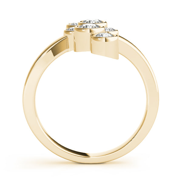 14K Yellow Gold Round Diamond Fashion Ring