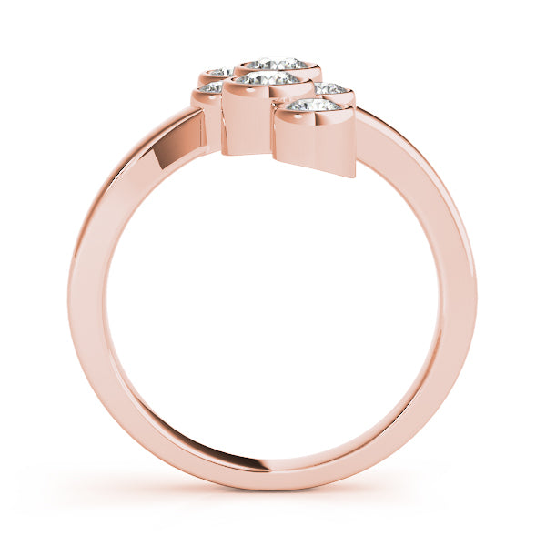 14K Rose Gold Round Diamond Fashion Ring