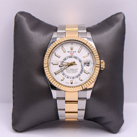 42mm White Dial Sky-Dweller Two-Tone  Mens Luxury Watch