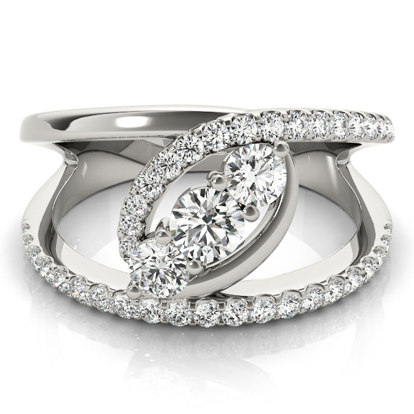 Multi-Diamond Fashion Ring in Premium Metal