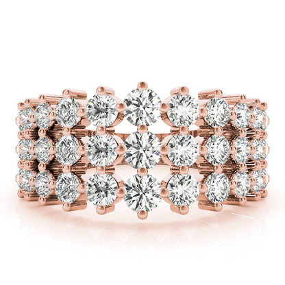 Rose Gold Multi-Diamond Fashion Statement Ring