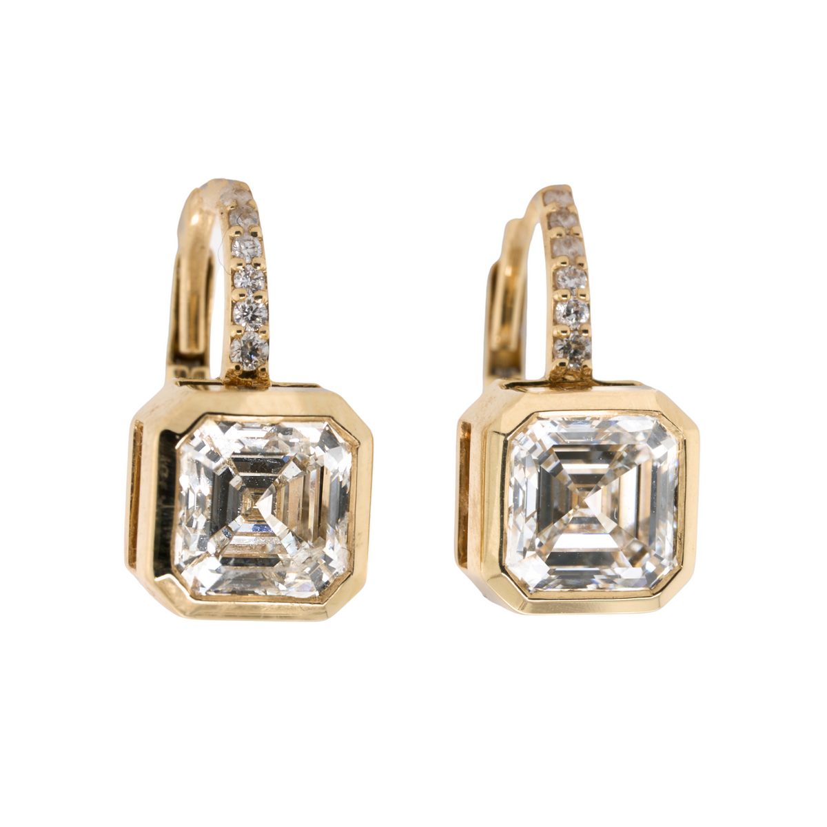 14K Yellow Gold Round Lab-Grown Diamond Earrings, 3.16 CTTW