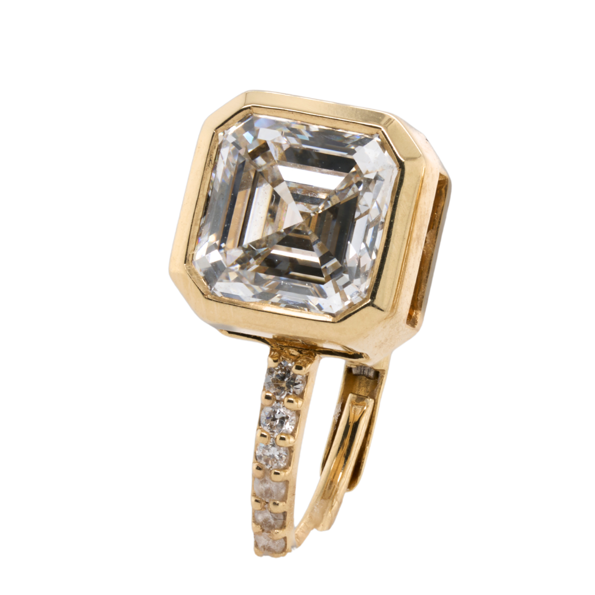 14K Yellow Gold Round Lab-Grown Diamond Earrings, 3.16 CTTW