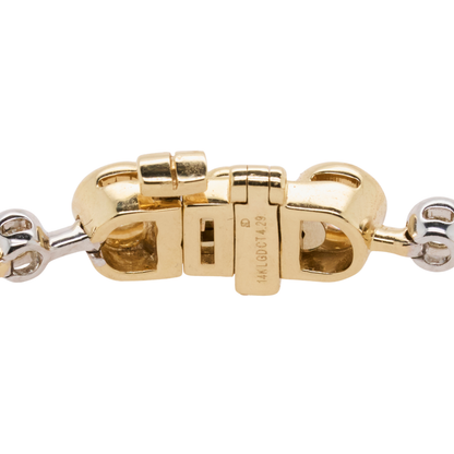 4.29 CTTW Round Lab-Grown Diamond Bracelet in 14K Two-Tone Gold, 7"