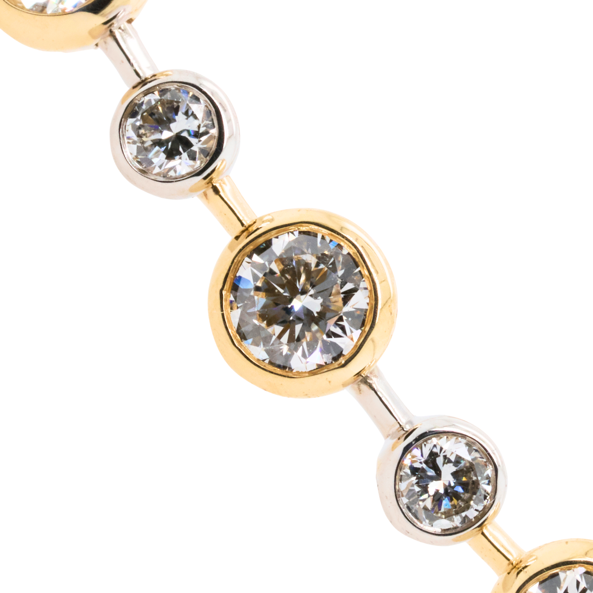 4.29 CTTW Round Lab-Grown Diamond Bracelet in 14K Two-Tone Gold, 7"