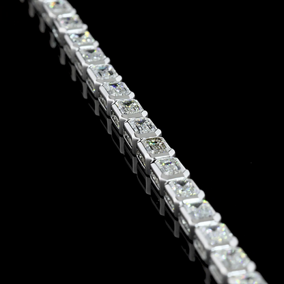 4.37 CTTW Emerald Lab Diamond Tennis Bracelet 6.5" 14k White Gold F Color and VS1 Clarity jewelry-spot-usa