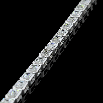 4.37 CTTW Emerald Lab Diamond Tennis Bracelet 6.5" 14k White Gold F Color and VS1 Clarity jewelry-spot-usa