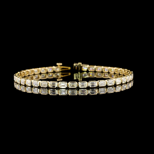 4.95 CTTW Emerald Lab Diamond Tennis Bracelet 7" 14k Yellow Gold E/F Color and VS1 Clarity jewelry-spot-usa