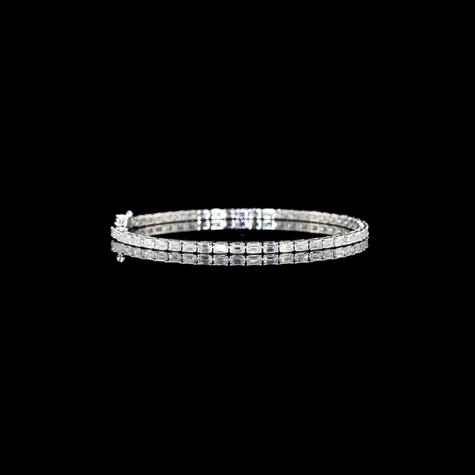 4.92 CTTW Emerald Lab Diamond Tennis Bracelet 7" 14k White Gold (F/E Color and VS2/VS/VS1 Clarity)