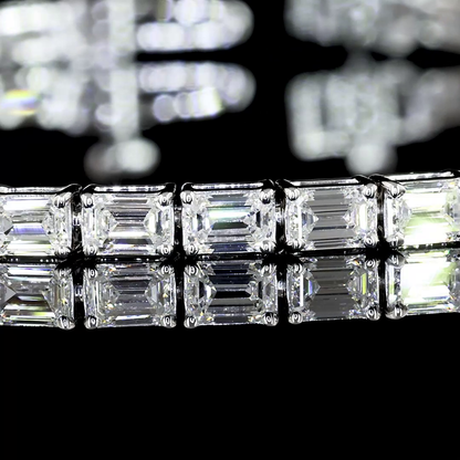 4.92 CTTW Emerald Lab Diamond Tennis Bracelet 7" 14k White Gold (F/E Color and VS2/VS/VS1 Clarity)