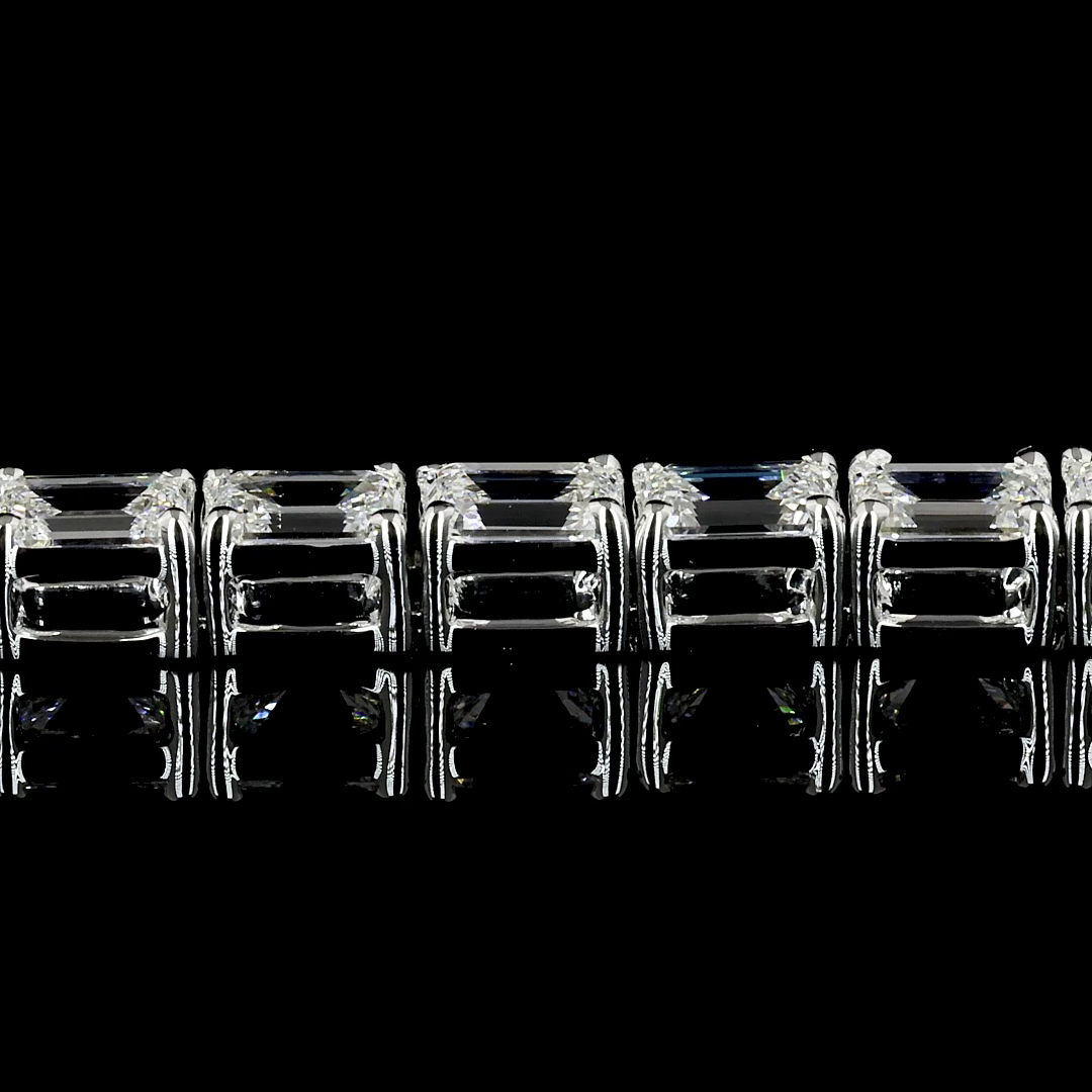 4.92 CTTW Emerald Lab Diamond Tennis Bracelet 7" 14k White Gold (F/E Color and VS2/VS/VS1 Clarity)