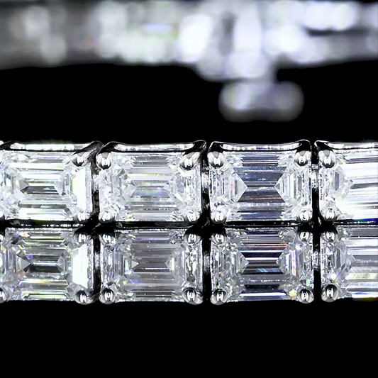 4.95 CTTW Emerald Lab Diamond Tennis Bracelet 7" 14k White Gold (F Color and VS2 Clarity)