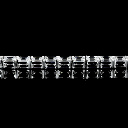 4.95 CTTW Emerald Lab Diamond Tennis Bracelet 7" 14k White Gold (F Color and VS2 Clarity)