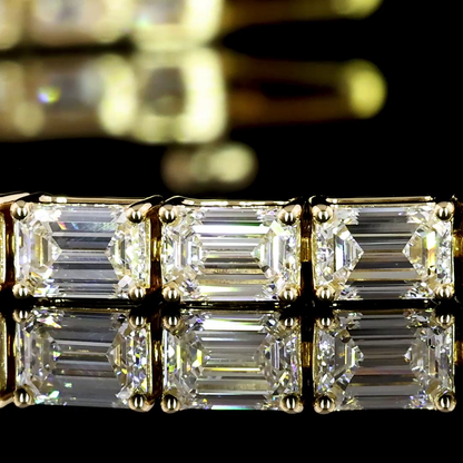 6.95 CTTW Emerald Lab Diamond Tennis Bracelet 6.5" 14k Yellow Gold E Color and VVS2 Clarity jewelry-spot-usa