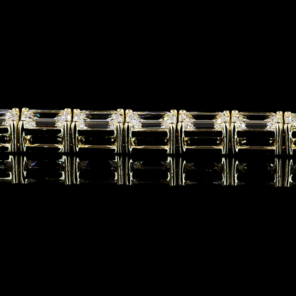 6.95 CTTW Emerald Lab Diamond Tennis Bracelet 6.5" 14k Yellow Gold E Color and VVS2 Clarity jewelry-spot-usa