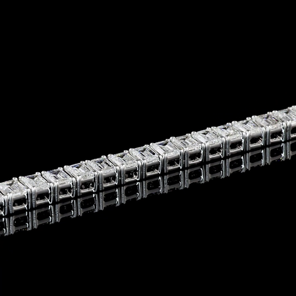 7.09 CTTW Emerald Lab Diamond Tennis Bracelet 7" 14k White Gold F Color and VS1 Clarity jewelry-spot-usa