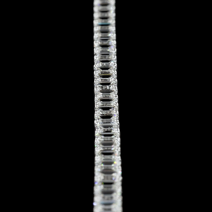 7.04 CTTW Emerald Lab Diamond Tennis Bracelet 7" 14k White Gold (F Color and VS1 Clarity)