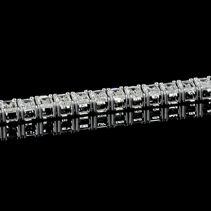 7.04 CTTW Emerald Lab Diamond Tennis Bracelet 7" 14k White Gold (F Color and VS1 Clarity)