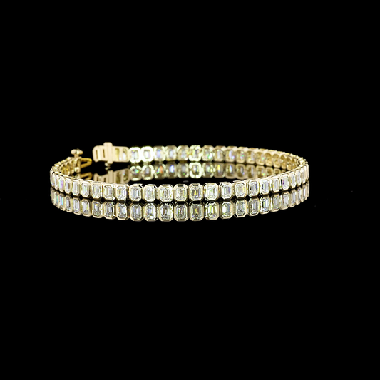 4.77 CTTW Emerald Lab Diamond Tennis Bracelet 7" 14k Yellow Gold F Color and VS2 Clarity jewelry-spot-usa