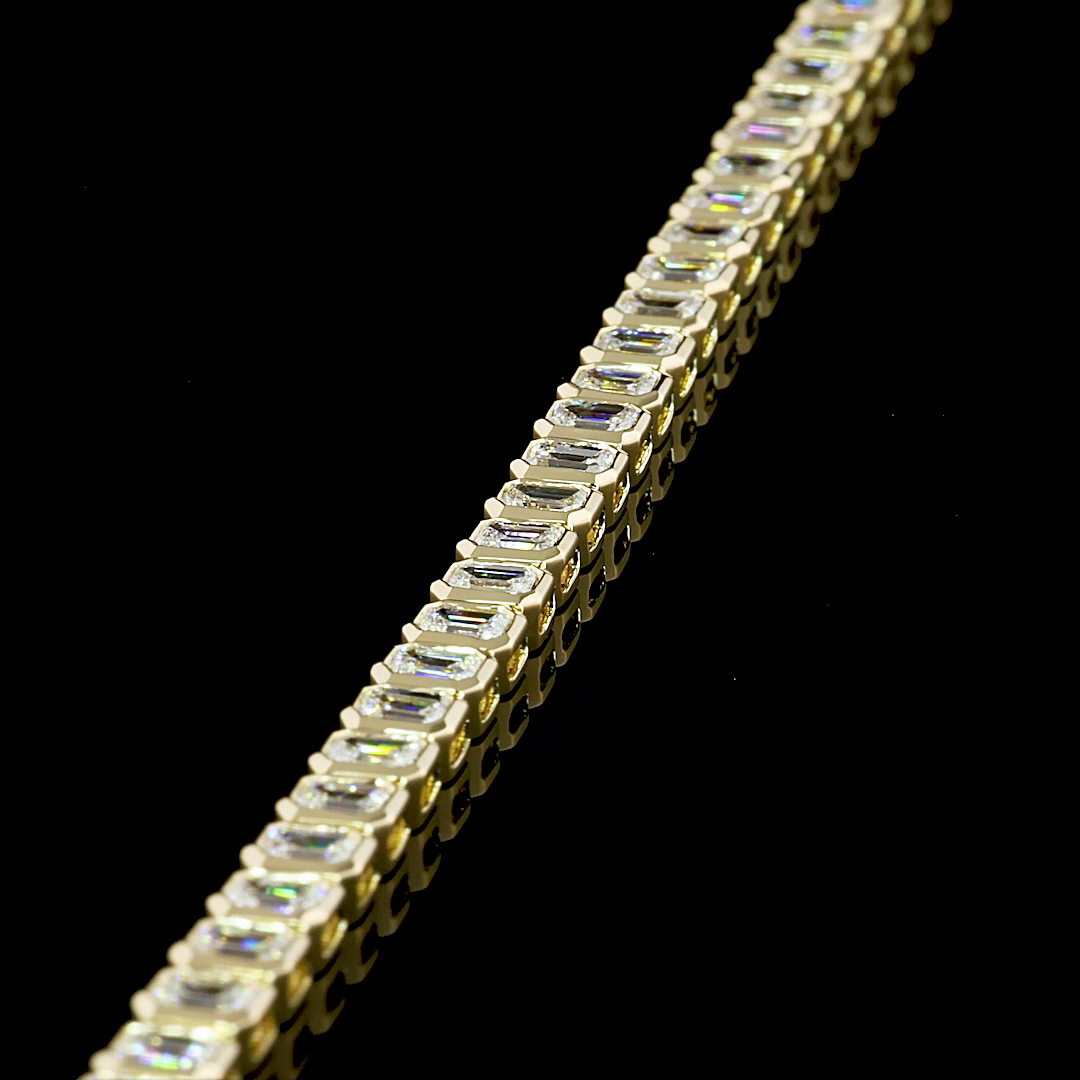 4.77 CTTW Emerald Lab Diamond Tennis Bracelet 7" 14k Yellow Gold F Color and VS2 Clarity jewelry-spot-usa