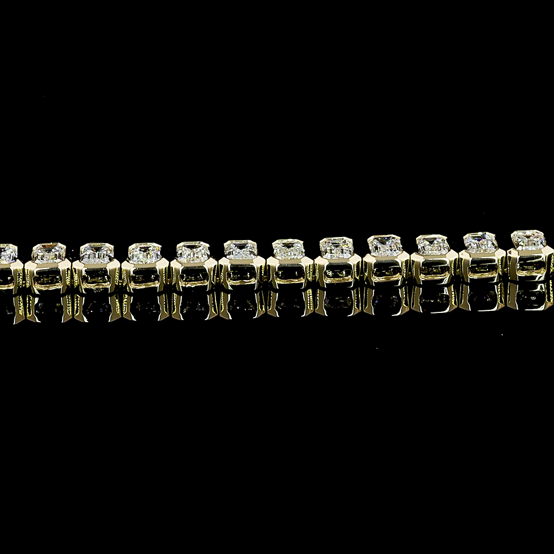 4.77 CTTW Emerald Lab Diamond Tennis Bracelet 7" 14k Yellow Gold F Color and VS2 Clarity jewelry-spot-usa