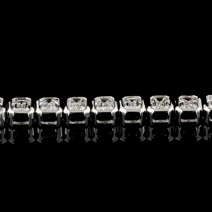 4.77 CTTW Emerald Lab Diamond Tennis Bracelet 7" 14k White Gold (F Color and VS2 Clarity)