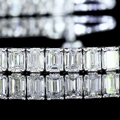 5.00 CTTW Emerald Lab Diamond Tennis Bracelet 7" 14k White Gold (F Color and VS2 Clarity)