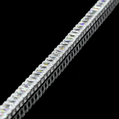 5.00 CTTW Emerald Lab Diamond Tennis Bracelet 7" 14k White Gold (F Color and VS2 Clarity)
