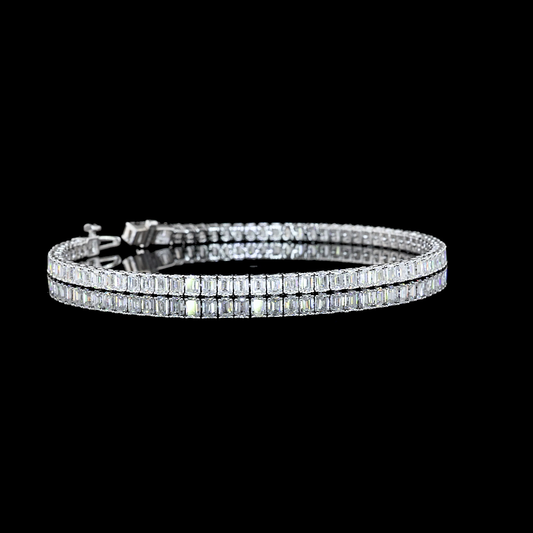 4.80 CTTW Emerald Lab Diamond Tennis Bracelet 7" 14k White Gold F Color and VS2 Clarity jewelry-spot-usa