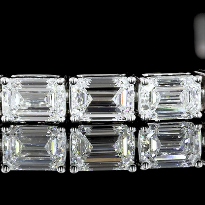 4.93 CTTW Emerald Lab Diamond Tennis Bracelet 6.75" 14k White Gold F/E Color and VS2/VS1 Clarity jewelry-spot-usa