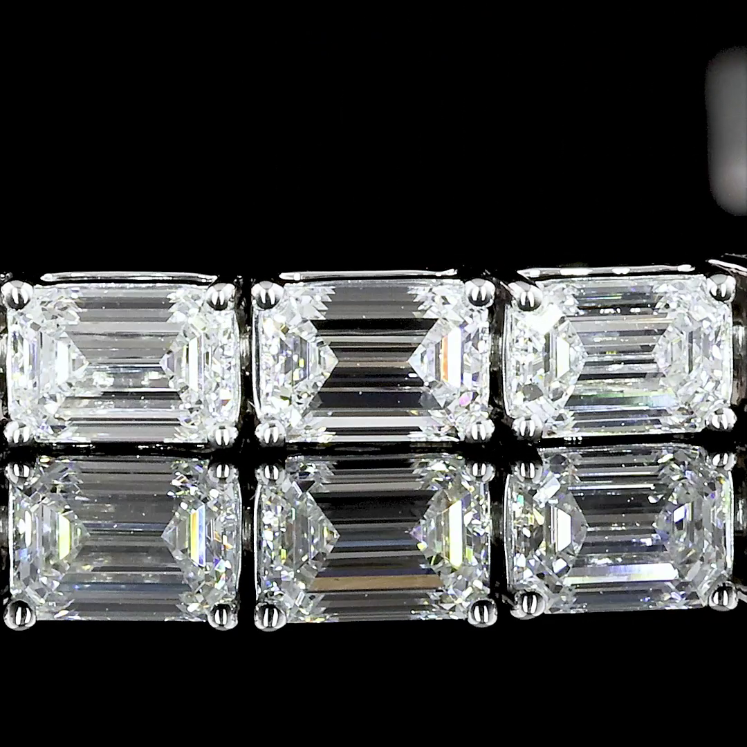 4.93 CTTW Emerald Lab Diamond Tennis Bracelet 6.75" 14k White Gold (F/E Color and VS2/VS1 Clarity)