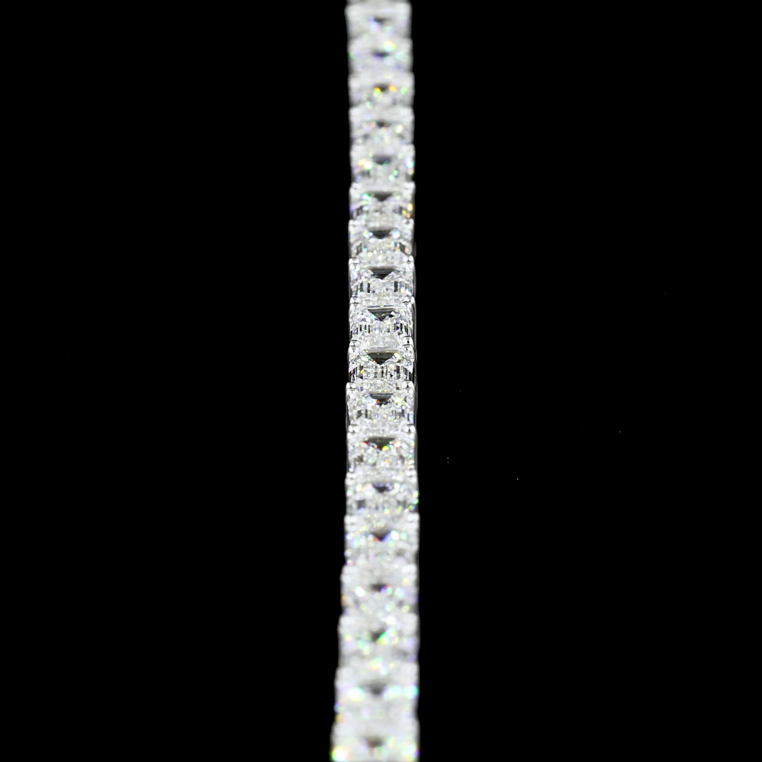 4.93 CTTW Emerald Lab Diamond Tennis Bracelet 6.75" 14k White Gold (F/E Color and VS2/VS1 Clarity)