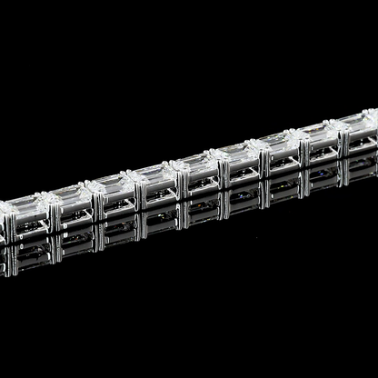 4.93 CTTW Emerald Lab Diamond Tennis Bracelet 6.75" 14k White Gold (F/E Color and VS2/VS1 Clarity)