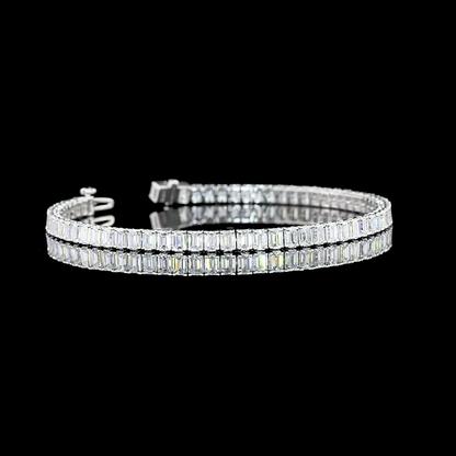 7.05 CTTW Emerald Lab Diamond Tennis Bracelet 6.75" 14k White Gold F Color and VS2 Clarity jewelry-spot-usa