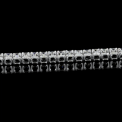 7.06 CTTW Emerald Lab Diamond Tennis Bracelet 6.75" 14k White Gold (F Color and VS2 Clarity)