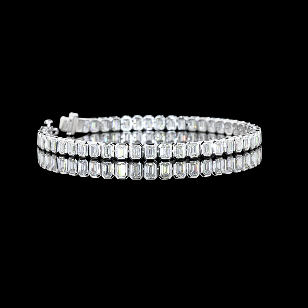 7.00 CTTW Emerald Lab Grown Diamond Tennis Bracelet 7" (E Color and VS1 Clarity)