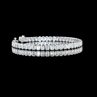 7.00 CTTW Emerald Lab Grown Diamond Tennis Bracelet 7" (E Color and VS1 Clarity)